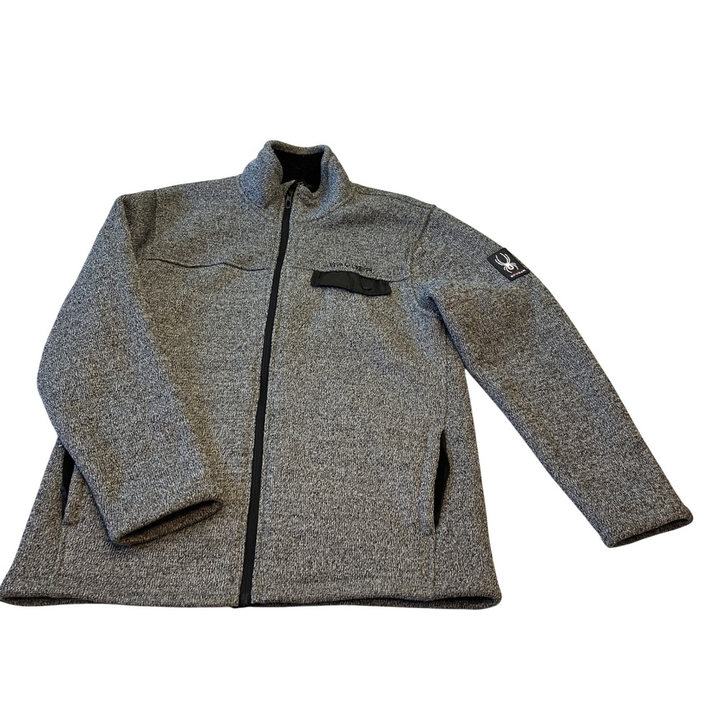 Spyder Men's Full Zip Fleece Jacket Gray‎ Speckled L